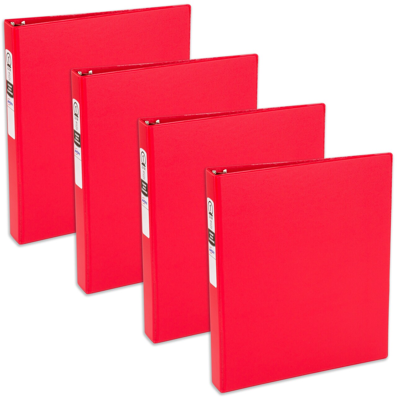 Avery Economy 3 Ring Binder, 1 Inch Round Rings, 4 Red Binders (03310)